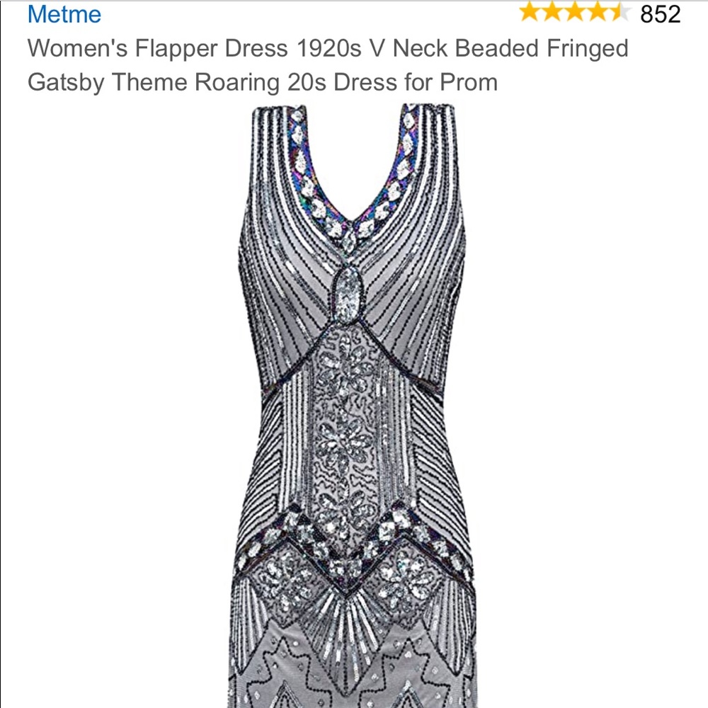 1920s beaded, fringed, flapper dress & gloves